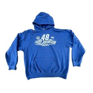 Jimmie Johnson 2015 Checkered Flag #48 Lowe's/Hendricks Blue Hoodie Size XL